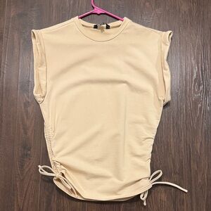 Beige Ruched Top
